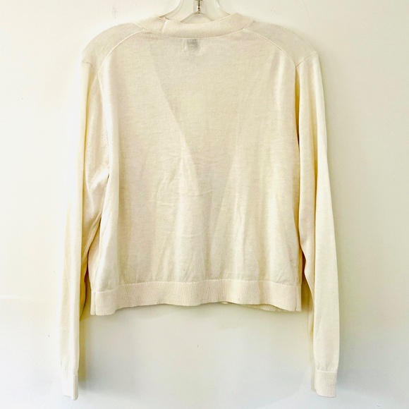 NWT A New Day Womens Lightweight Cream Cropped Cardigan Button Front Size SMALL - Picture 6 of 9